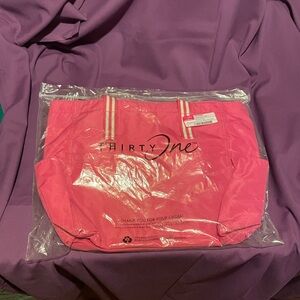 Thirty-One Vibrant Hibiscus Pink Tote.